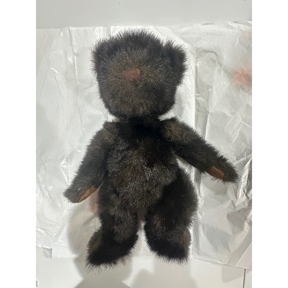 Russ Berrie Dickens Teddy Bear Vintage Dark Brown Plush Jointed Faux Fur 15 Inch